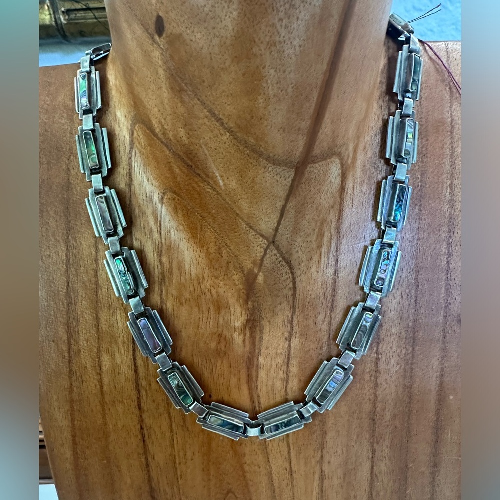 Taxco Sterling sliver abalone necklaces - Picture 3 of 9